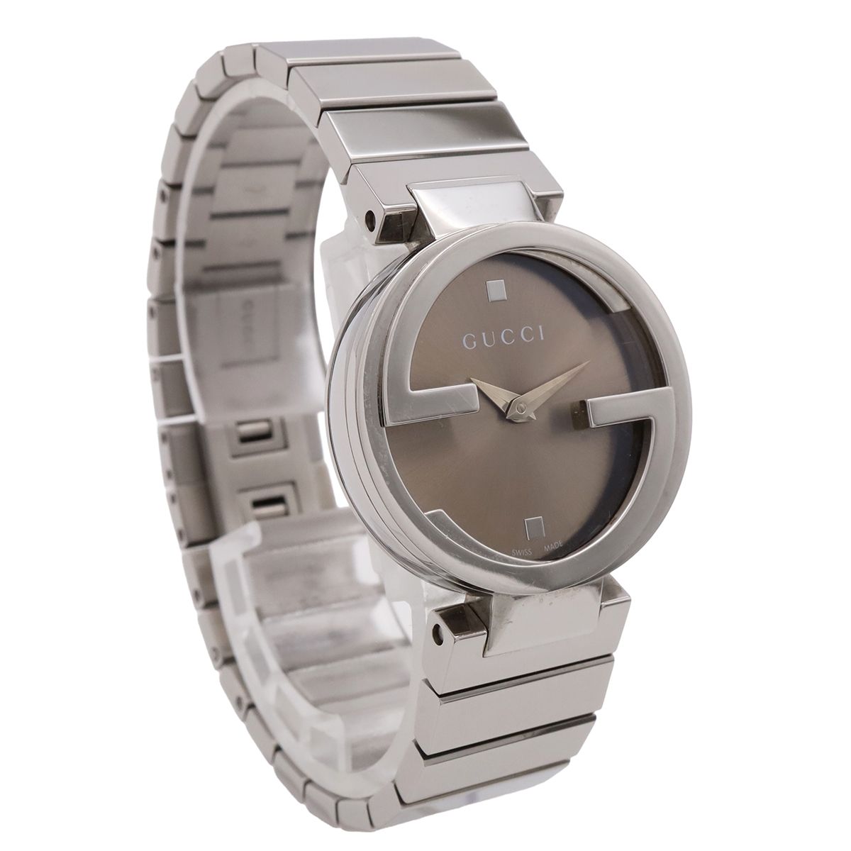 Gucci Brown Dial SS Interlocking G Quartz Watch 133.5 — view 3