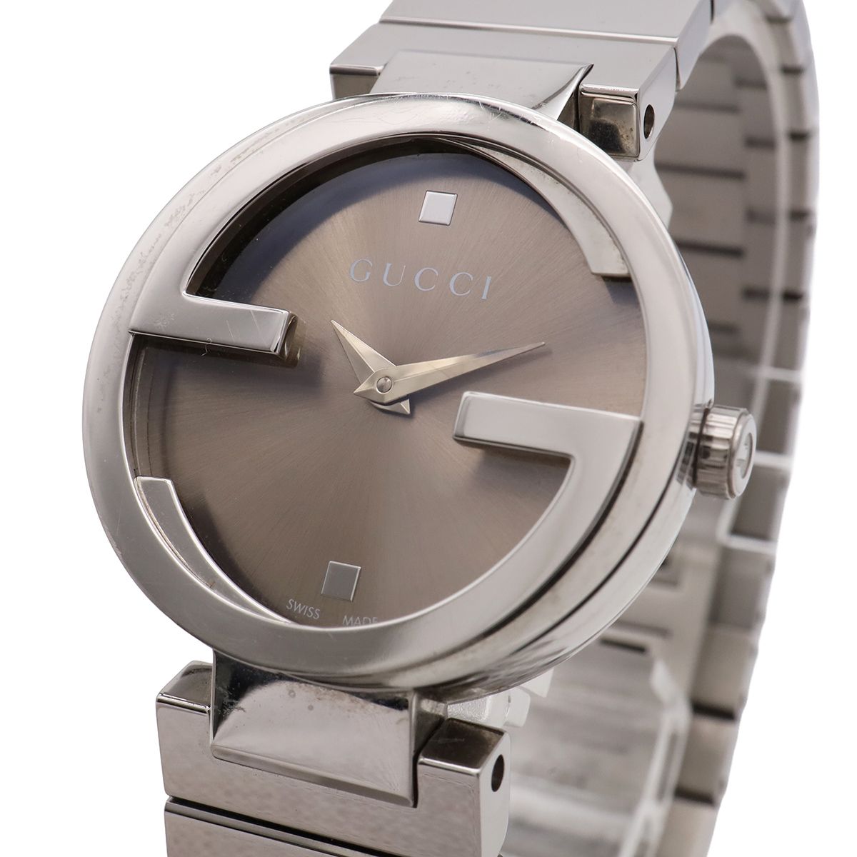 Gucci Brown Dial SS Interlocking G Quartz Watch 133.5 — view 4