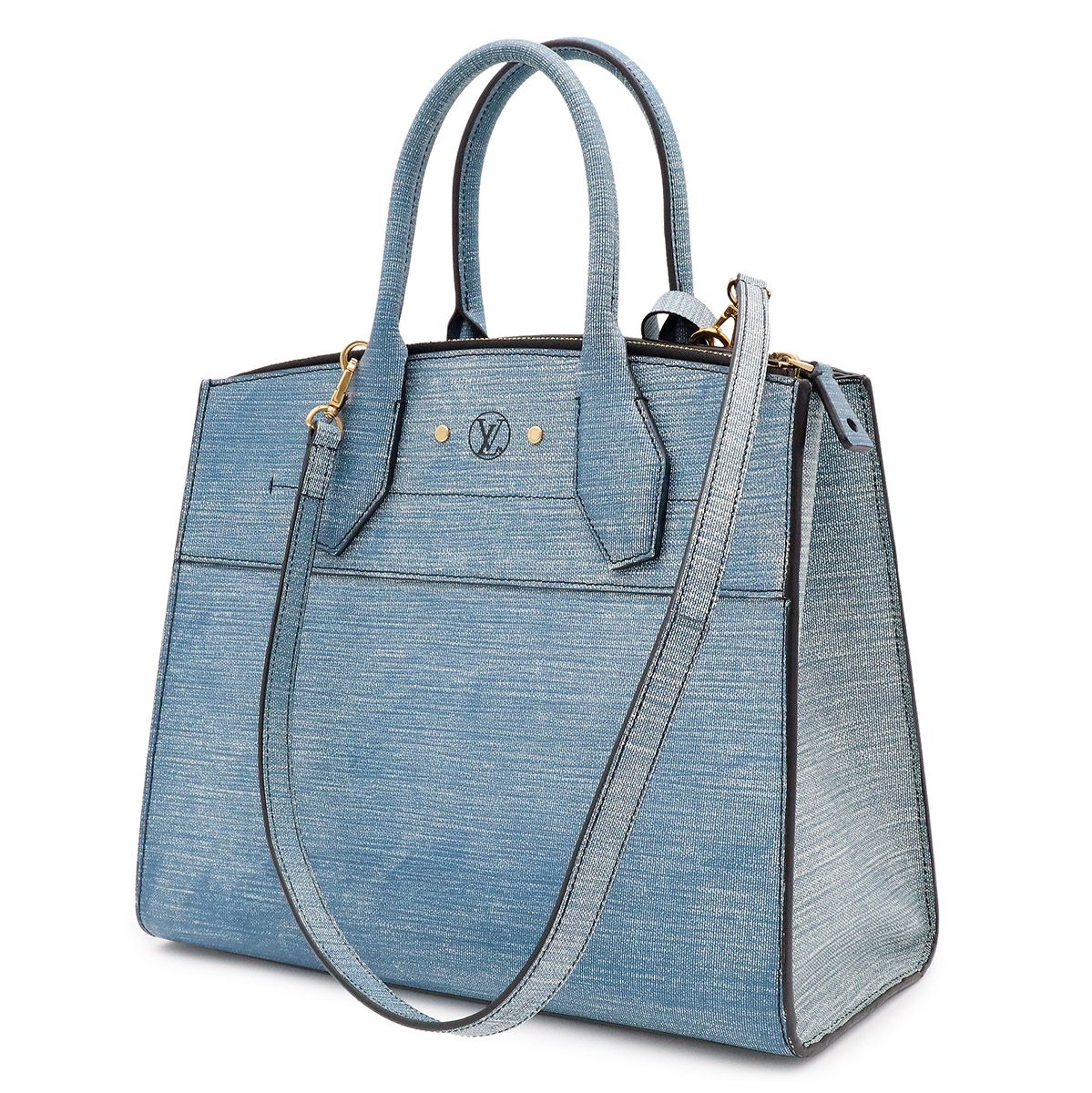 Louis Vuitton Steamer MM Tote 2-Way Shoulder Bag Blue — view 2