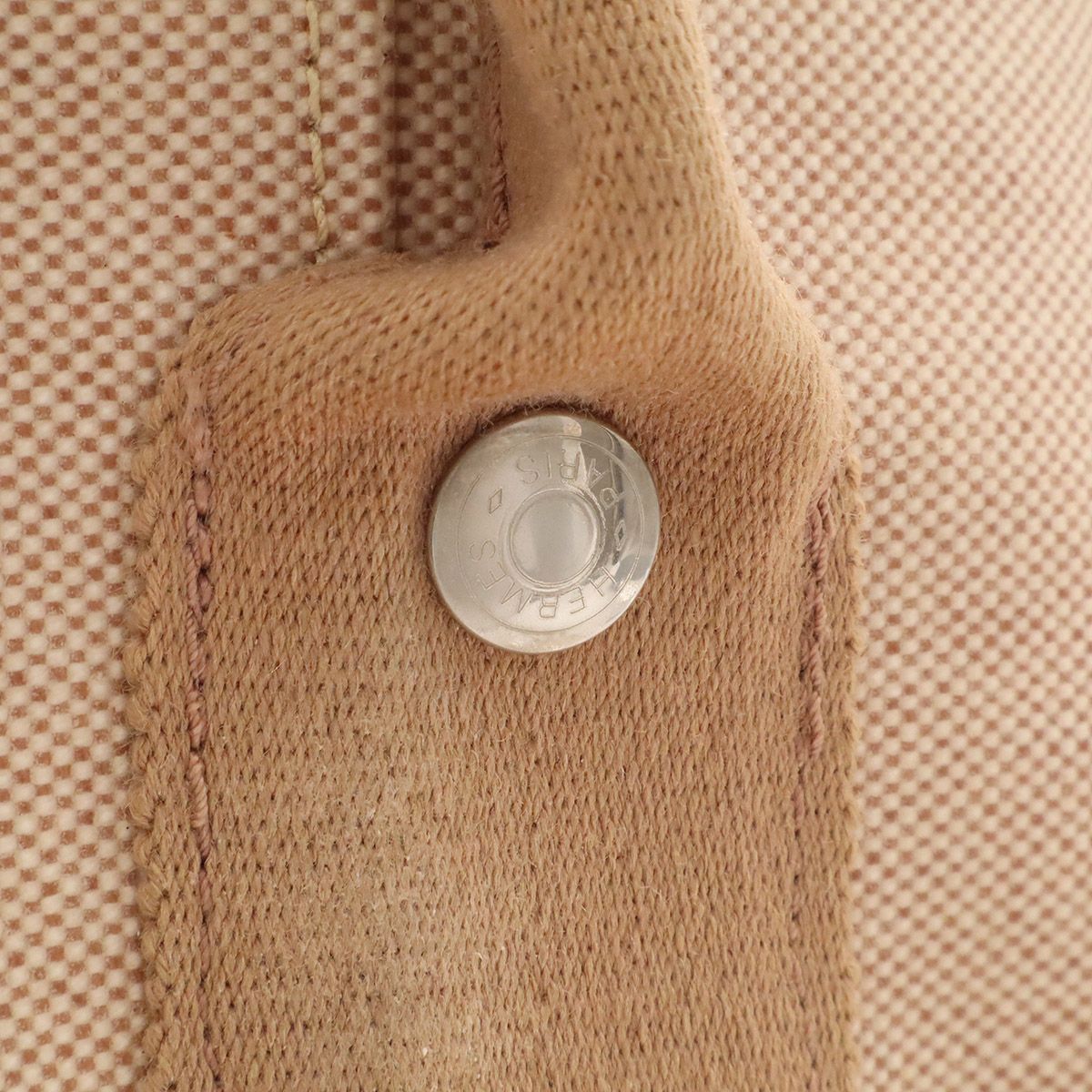 Hermes Laundry Bag Handbag Toile H Beige Silver — view 5