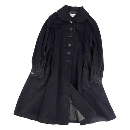 Dior Vintage Coat Long Flare Wool Angora 11 Black