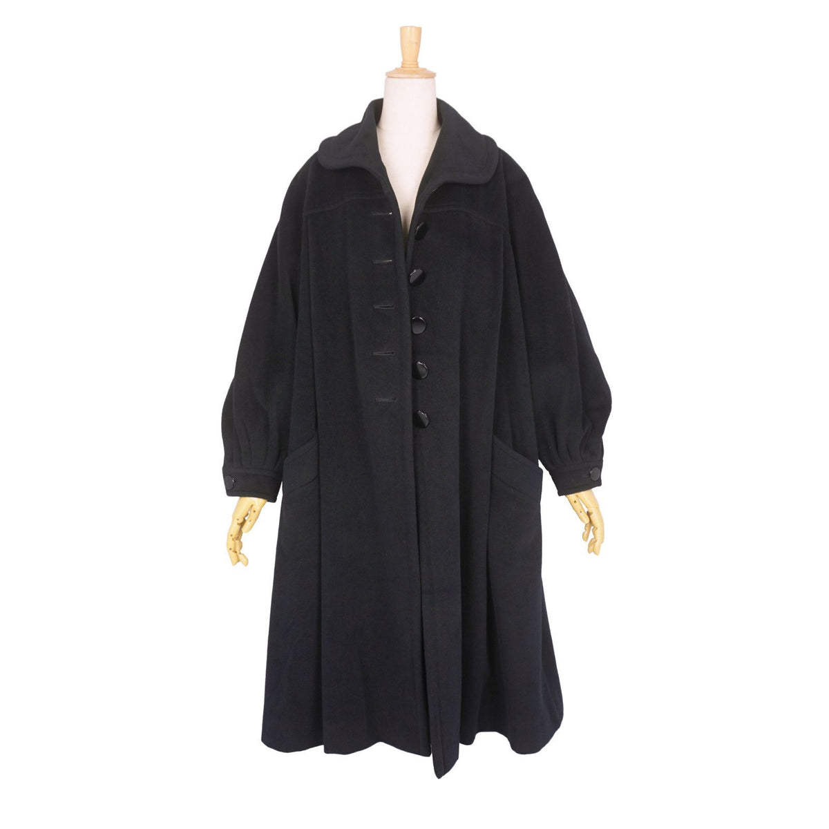 Dior Vintage Coat Long Flare Wool Angora 11 Black — view 4