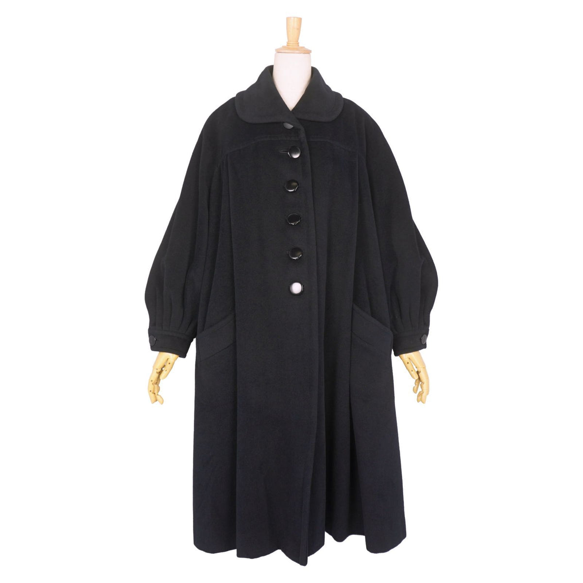 Dior Vintage Coat Long Flare Wool Angora 11 Black — view 3