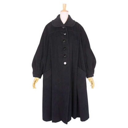 Dior Vintage Coat Long Flare Wool Angora 11 Black — view 3
