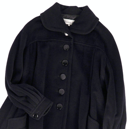 Dior Vintage Coat Long Flare Wool Angora 11 Black — view 2