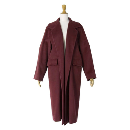 Max Mara Coat Long Buttonless Camel Shawl Red — view 5