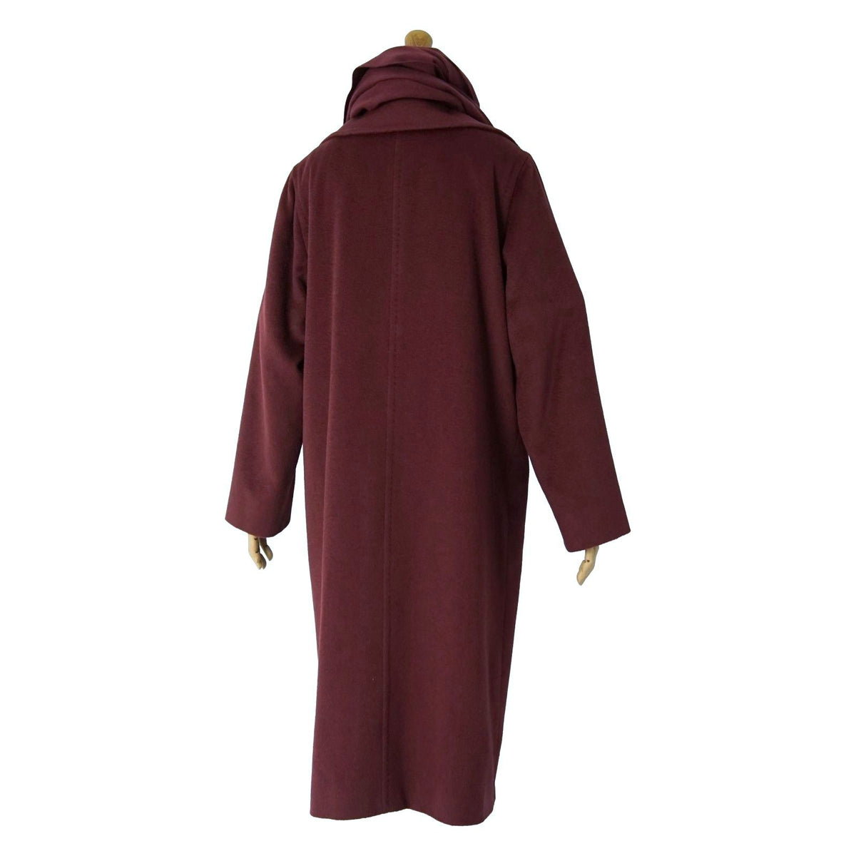 Max Mara Coat Long Buttonless Camel Shawl Red — view 7