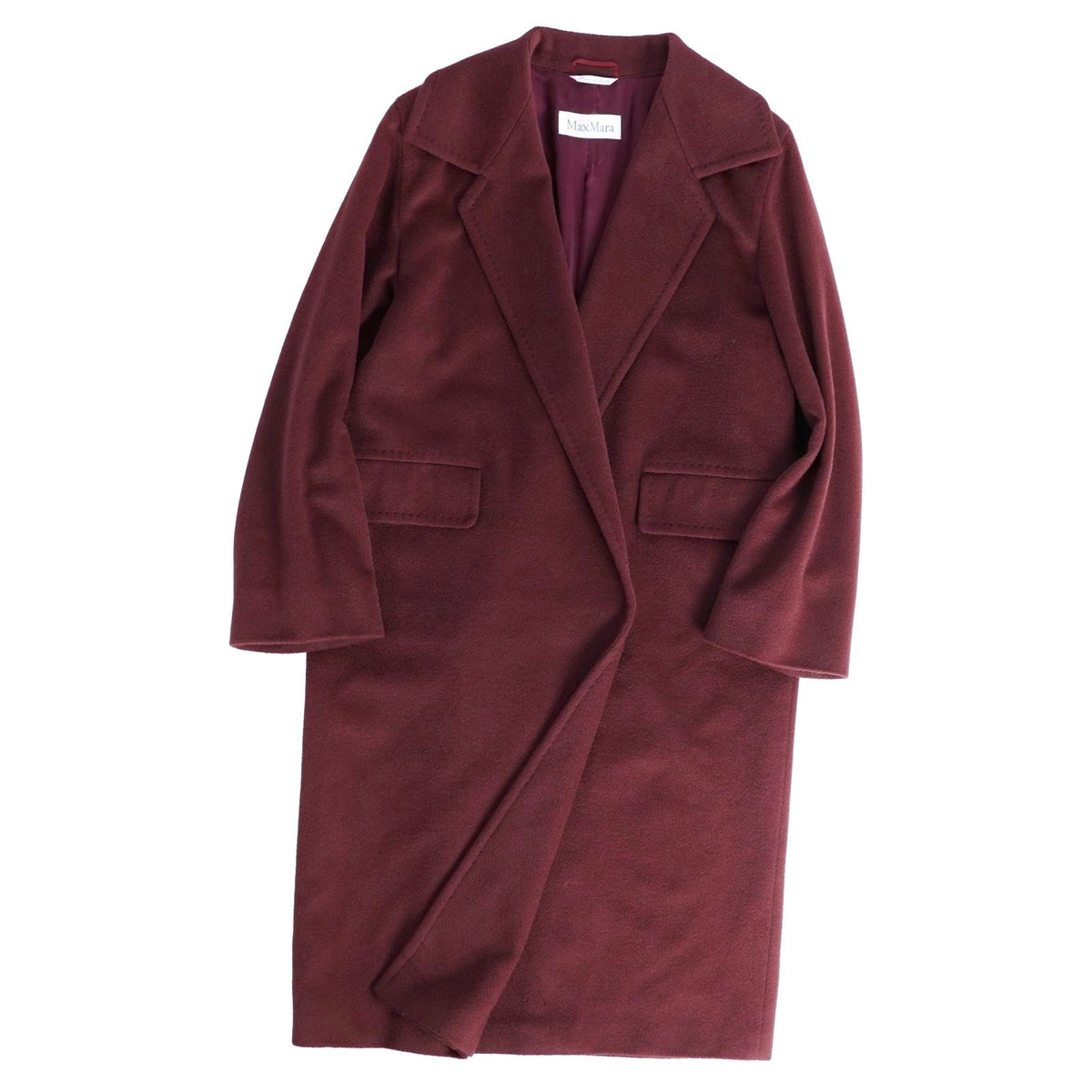 Max Mara Coat Long Buttonless Camel Shawl Red — view 2