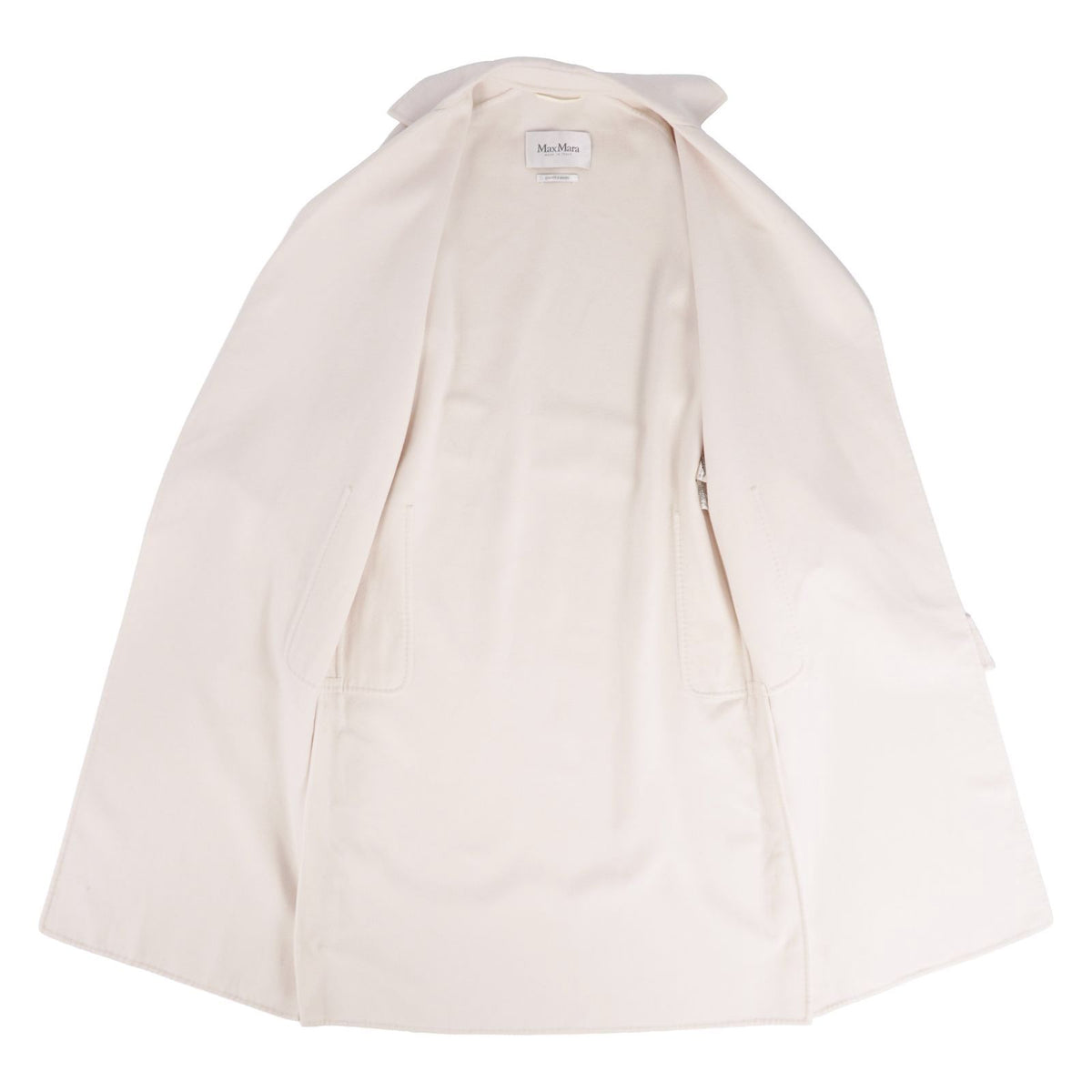 Max Mara Coat Long White Tag Cucito Mano Wrap Wool Cashmere Belted — view 7