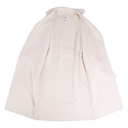 Max Mara Coat Long White Tag Cucito Mano Wrap Wool Cashmere Belted — view 7