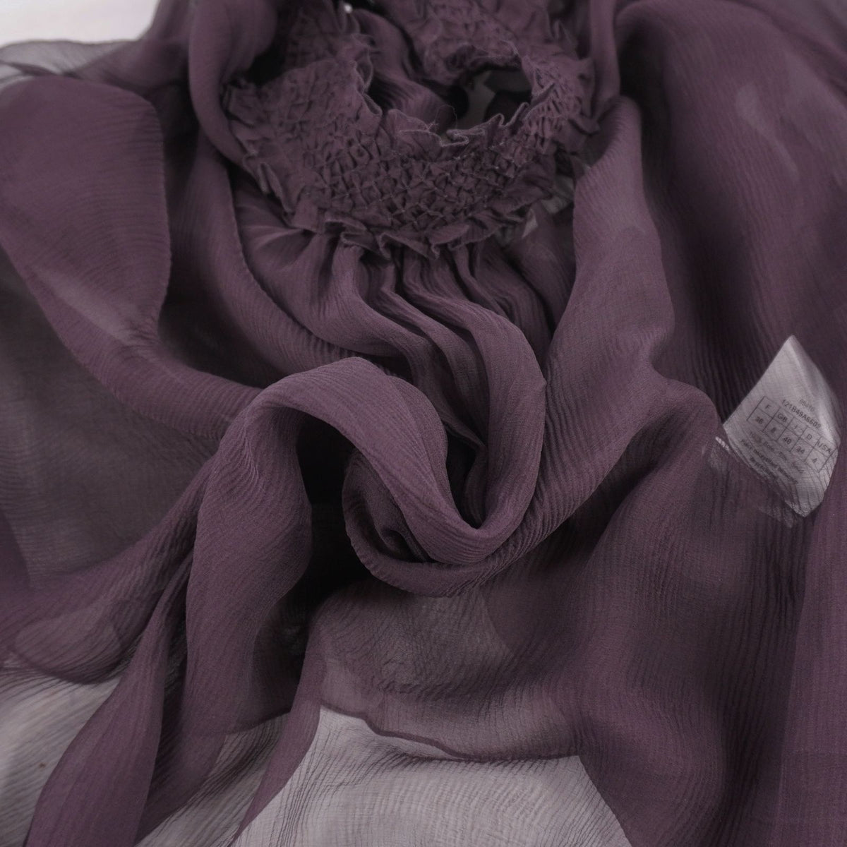 Dior Shirt Blouse Long Sleeve Sheer Silk Chiffon Top Purple US 4 — view 6
