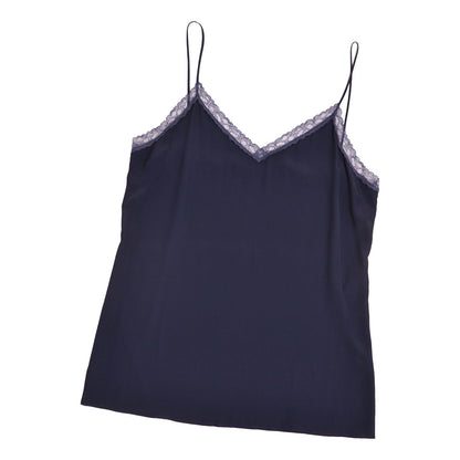 Gucci Shirt Blouse Sheer Silk Chiffon Long Sleeve Top Navy 48 — view 6
