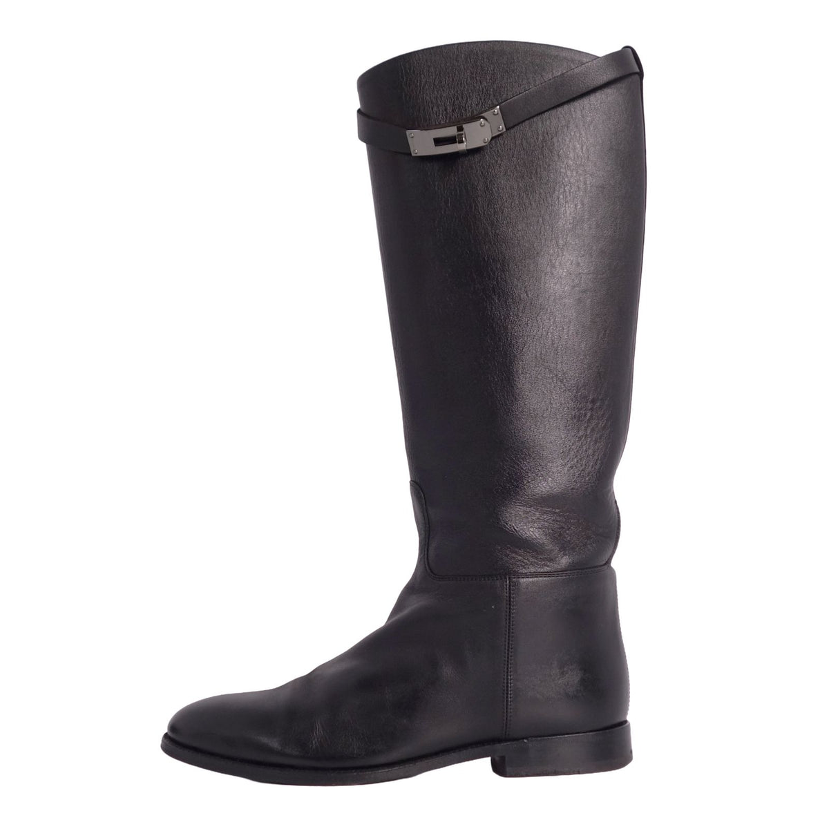 Hermes Boots Jumping Long Kelly Shoes Leather Black — view 7