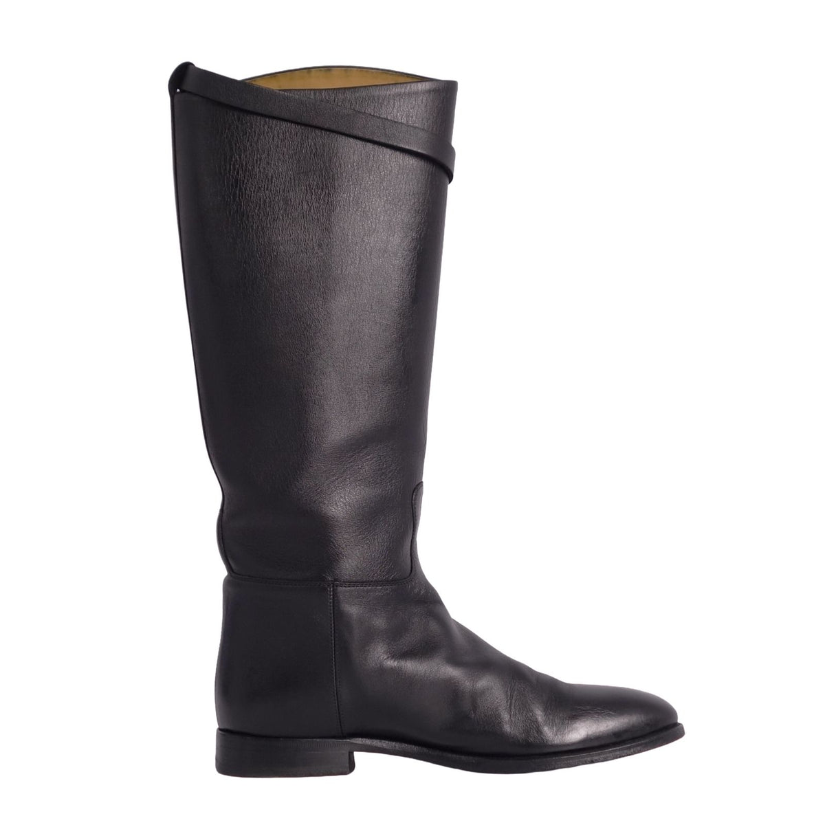 Hermes Boots Jumping Long Kelly Shoes Leather Black — view 6