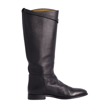 Hermes Boots Jumping Long Kelly Shoes Leather Black — view 6