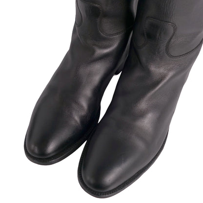 Hermes Boots Jumping Long Kelly Shoes Leather Black — view 3