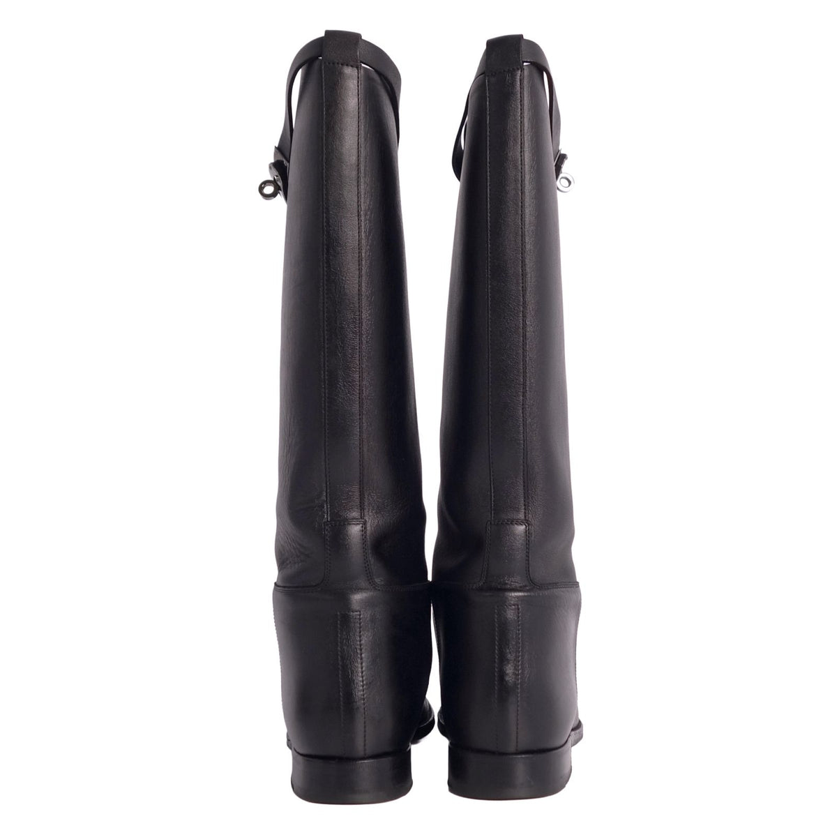 Hermes Boots Jumping Long Kelly Shoes Leather Black — view 5