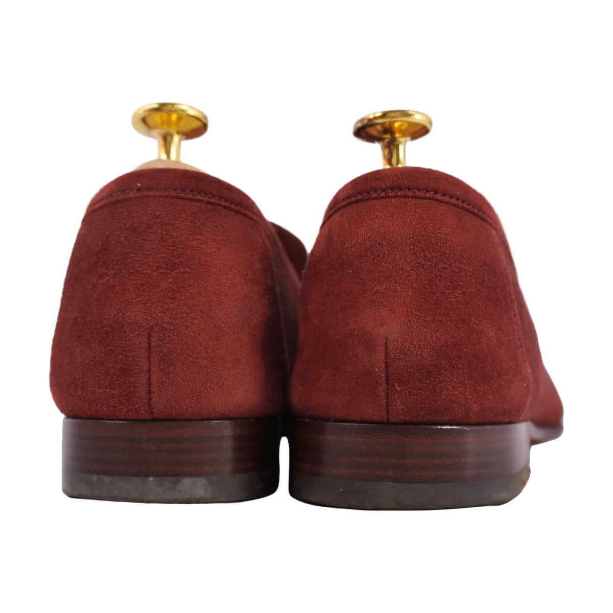 Hermes Loafers Moccasins Paris Constance H Logo Shoes Suede Red — view 5