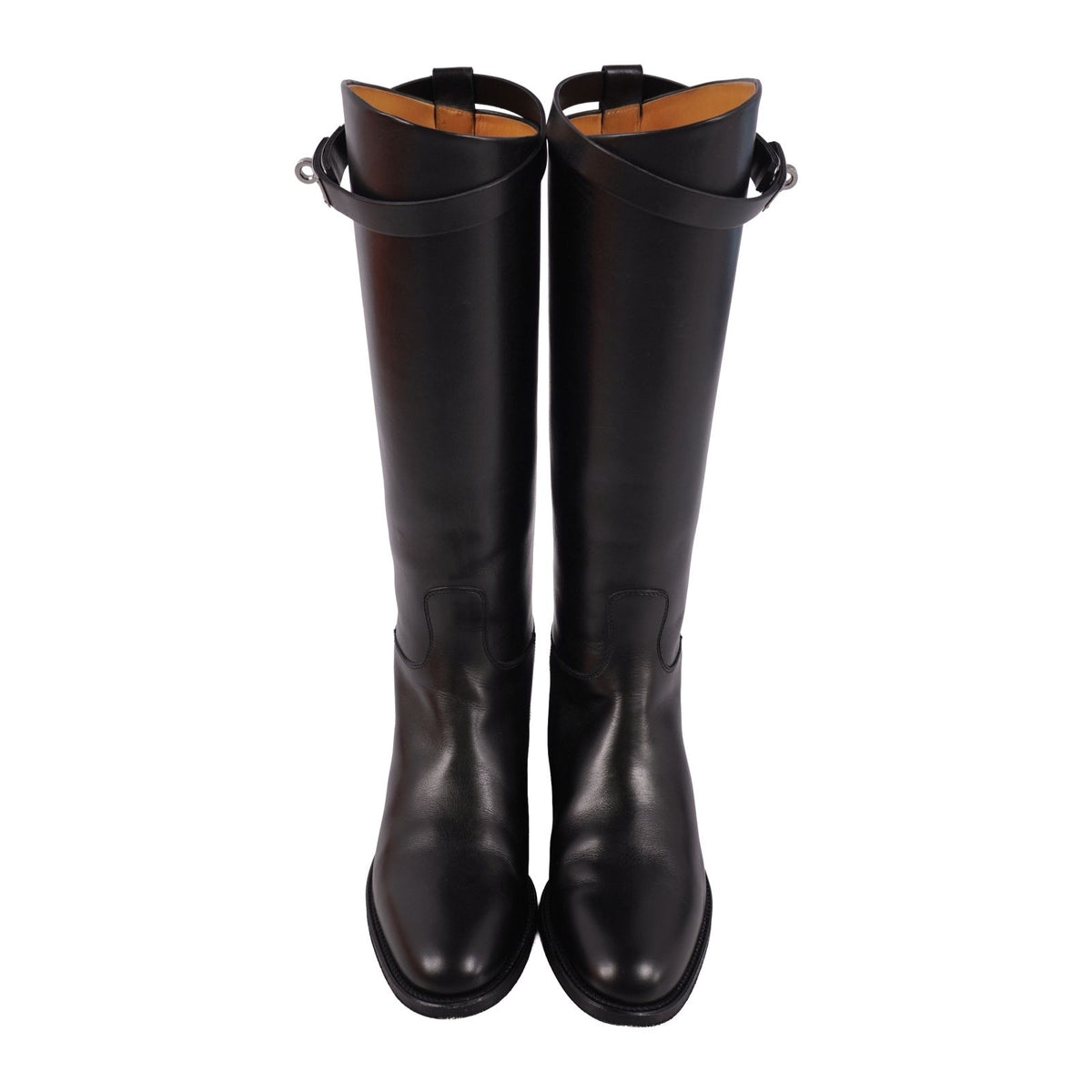 Hermes Boots Jumping Long Kelly Shoes Leather Black — view 4