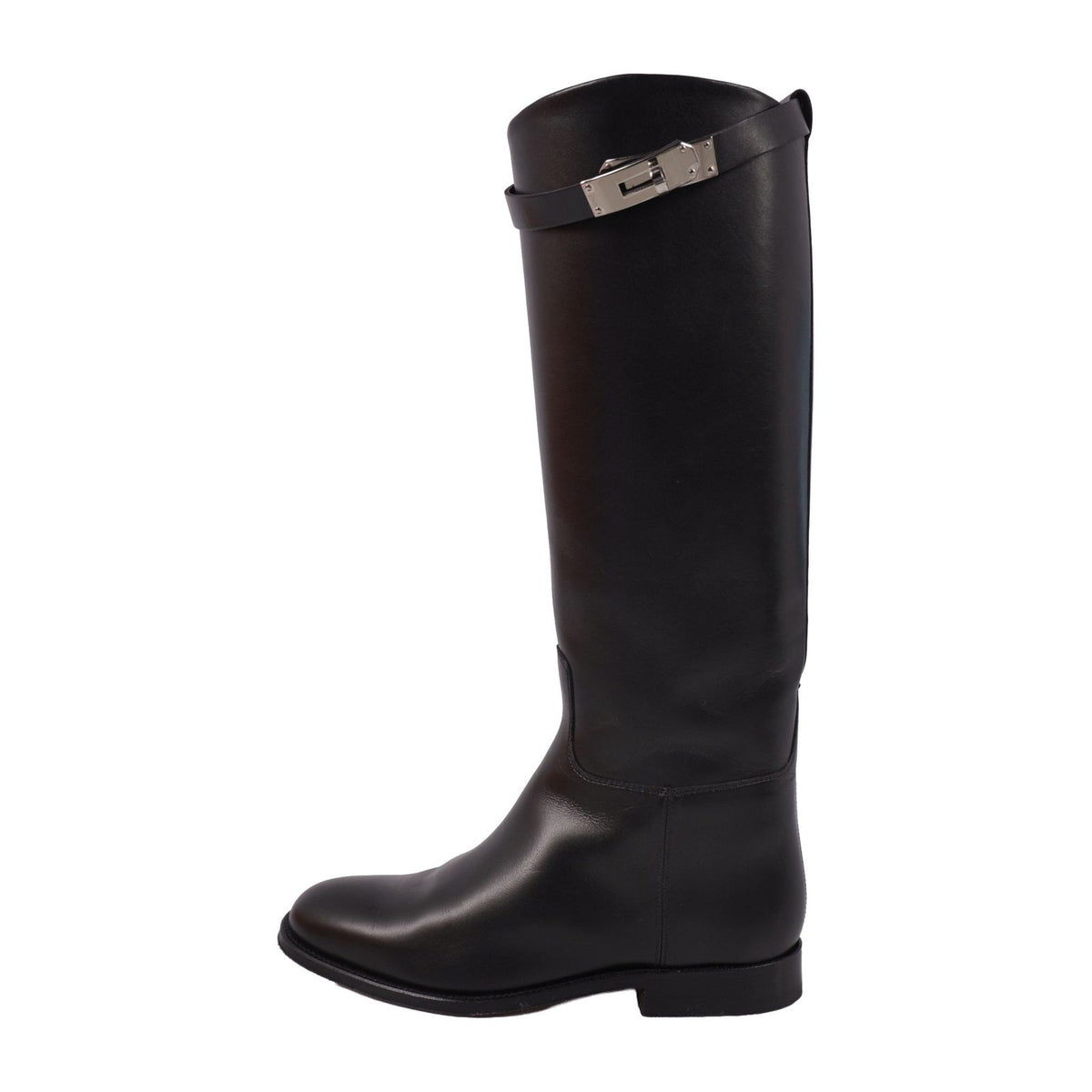 Hermes Boots Jumping Long Kelly Shoes Leather Black — view 7