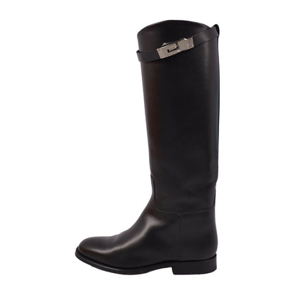 Hermes Boots Jumping Long Kelly Shoes Leather Black — view 7