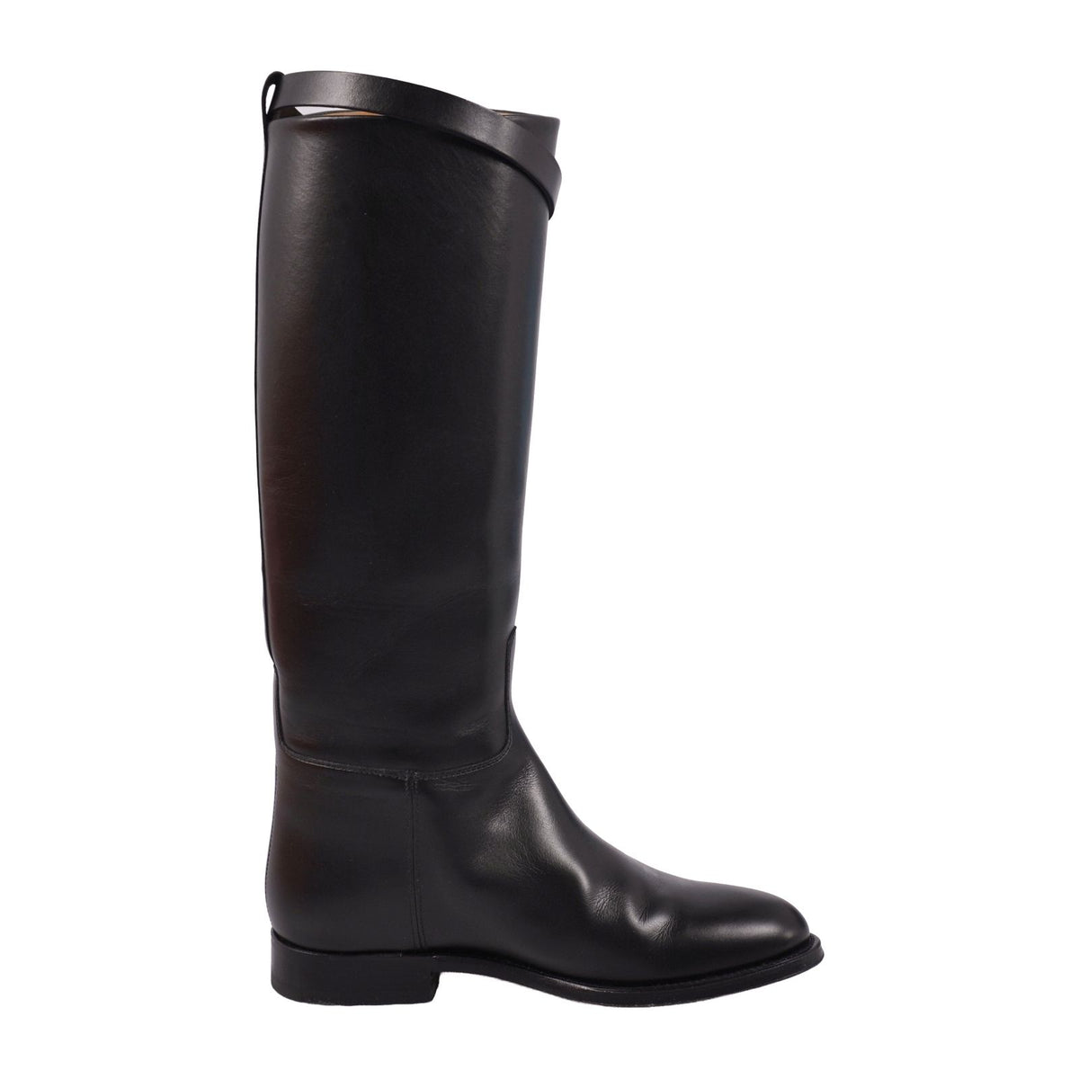 Hermes Boots Jumping Long Kelly Shoes Leather Black — view 6
