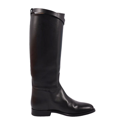 Hermes Boots Jumping Long Kelly Shoes Leather Black — view 6