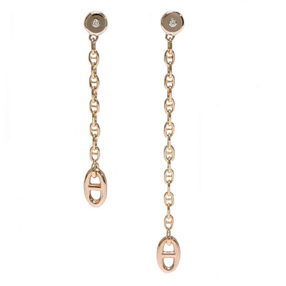 Hermes Earrings 750 Pink Gold Diamond Farandole