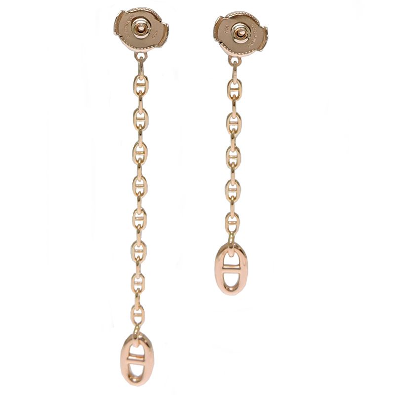Hermes Earrings 750 Pink Gold Diamond Farandole — view 3
