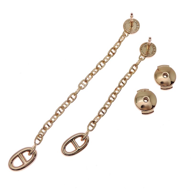 Hermes Earrings 750 Pink Gold Diamond Farandole — view 4