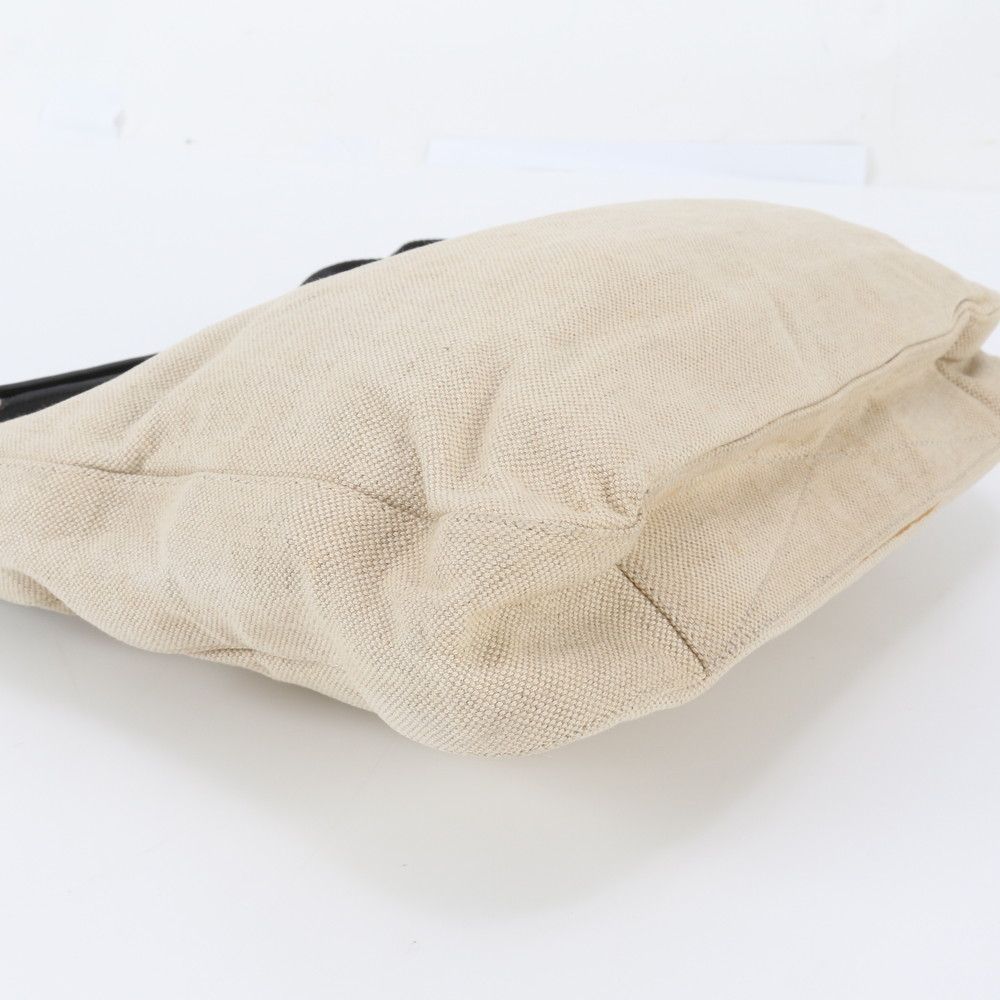 Prada Leather Canvas Shoulder Bag Tote Hand — view 4