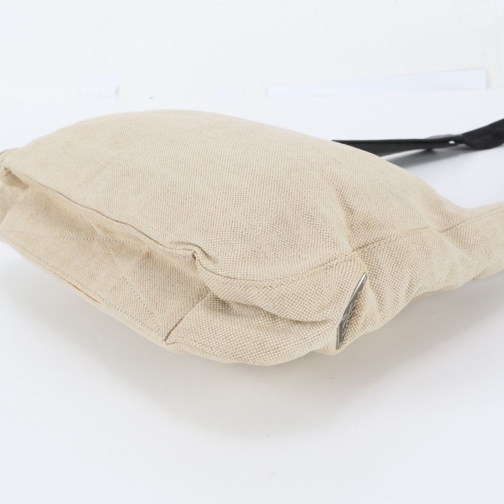 Prada Leather Canvas Shoulder Bag Tote Hand — view 6