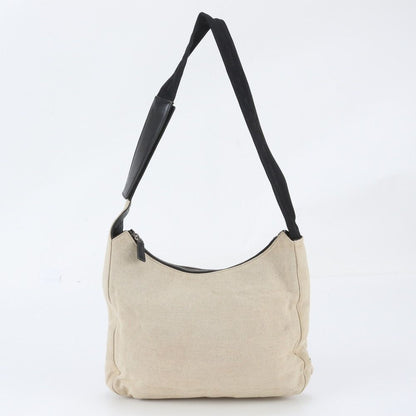 Prada Leather Canvas Shoulder Bag Tote Hand