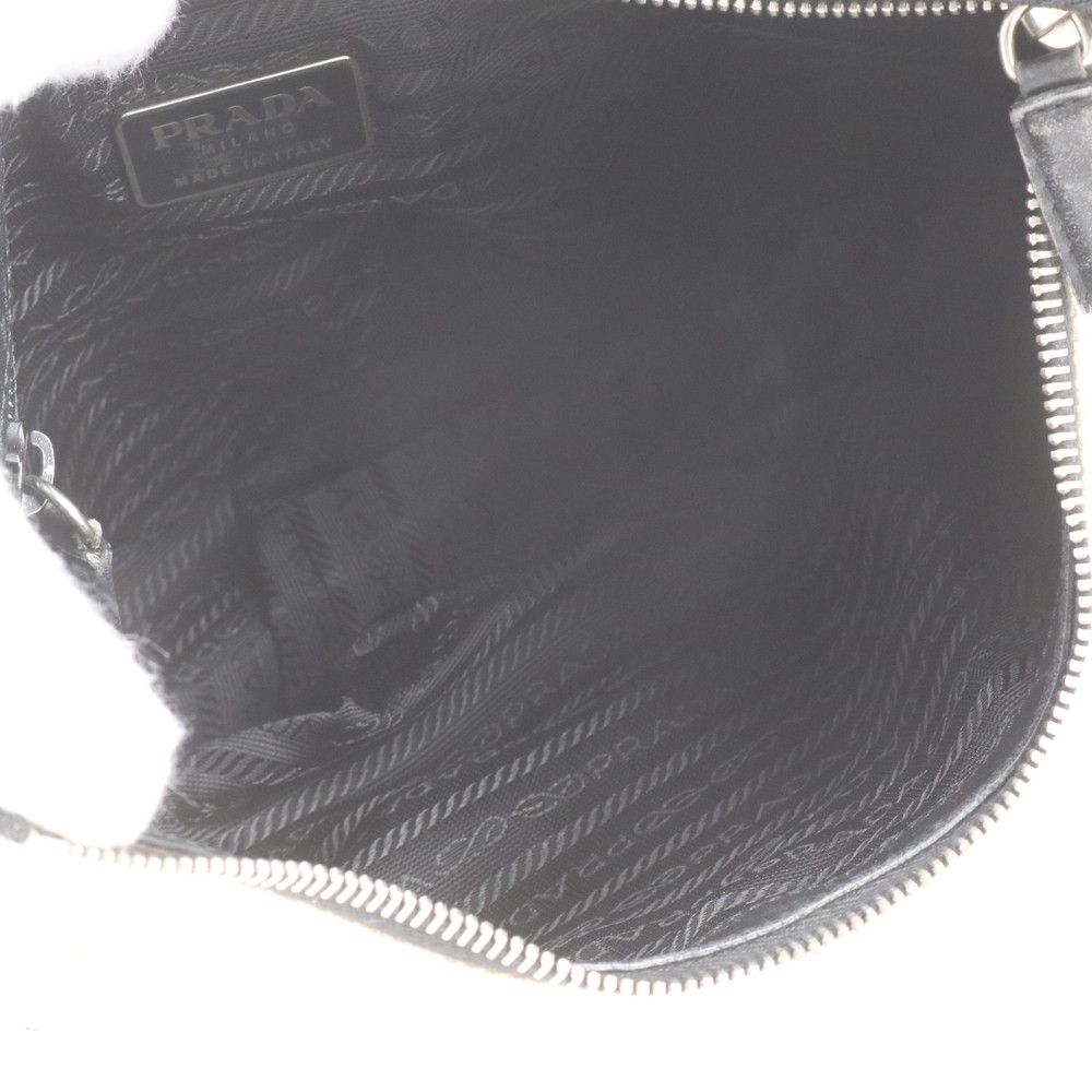 Prada Leather Canvas Shoulder Bag Tote Hand — view 7