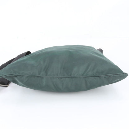 Prada Tessuto Nylon Triangle Logo Leather Shoulder Bag Crossbody Messenger — view 5