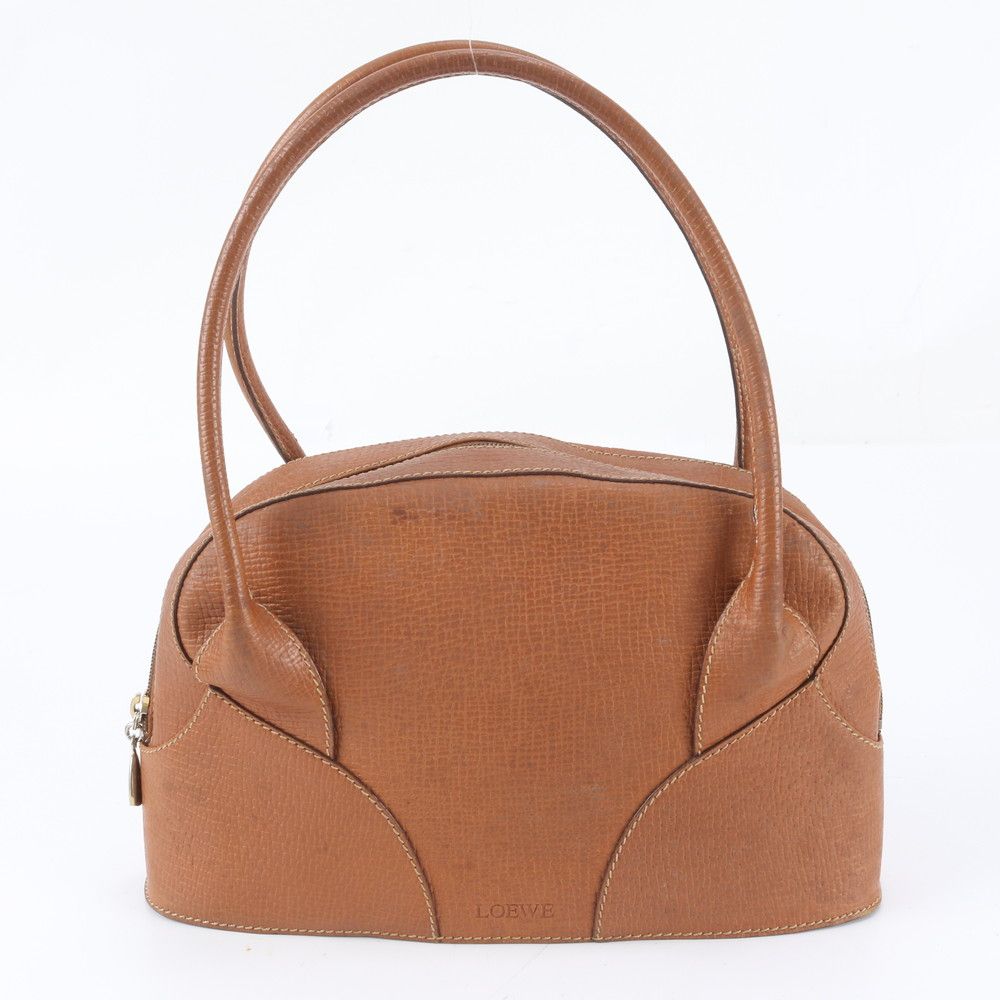 Loewe Vintage Leather Shoulder Bag Tote Hand Brown