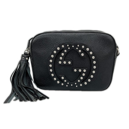 Gucci Shoulder Bag Soho Studded Leather Disco Black — view 2