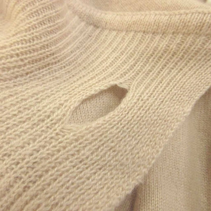 Celine Ruffle Color Cashmere Knit V-neck Long Sleeve Pink Top Sweater S — view 7