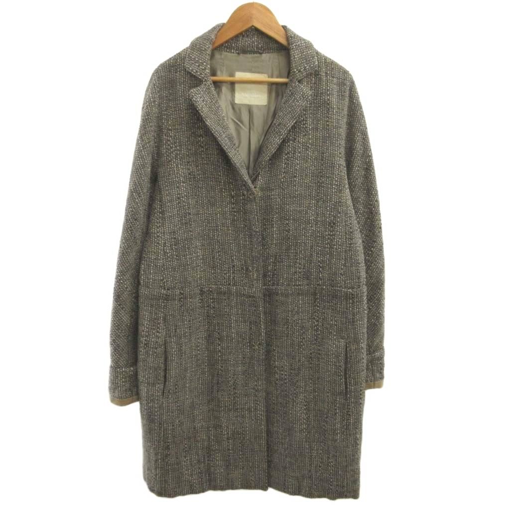 S Max Mara Chesterfield Tweed Gray Long Sleeve 42