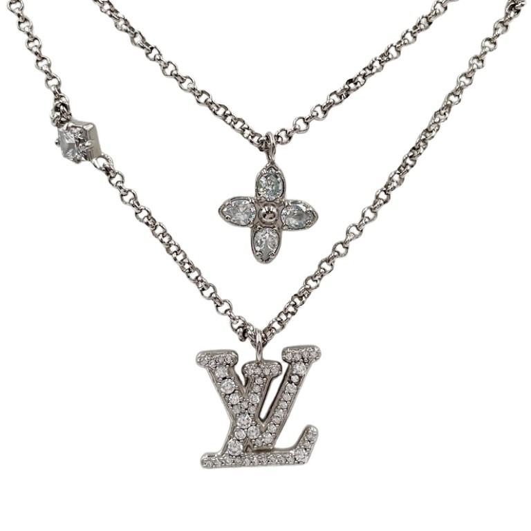 Louis Vuitton Necklace Ready LV Silver Metal