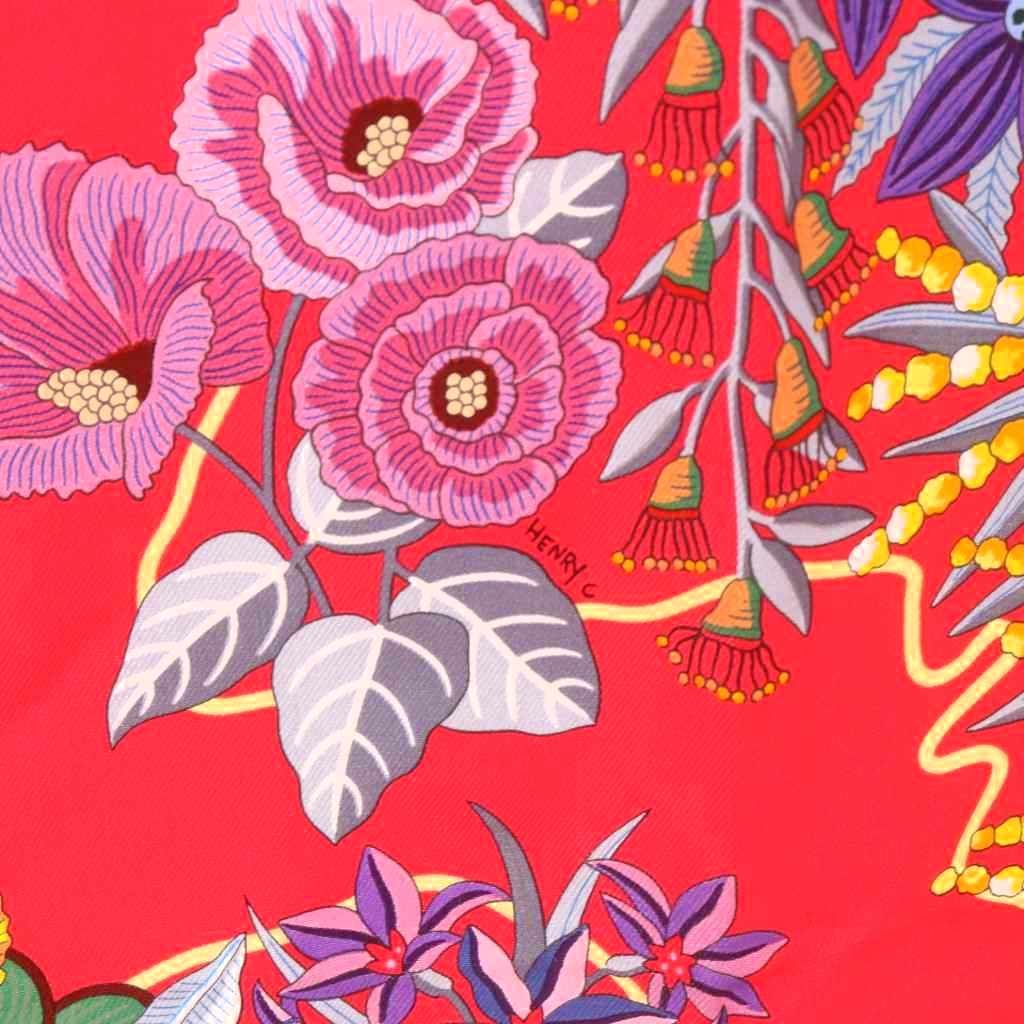 Hermes Scarf Carre 90 Planifleurs Silk Pink — view 4