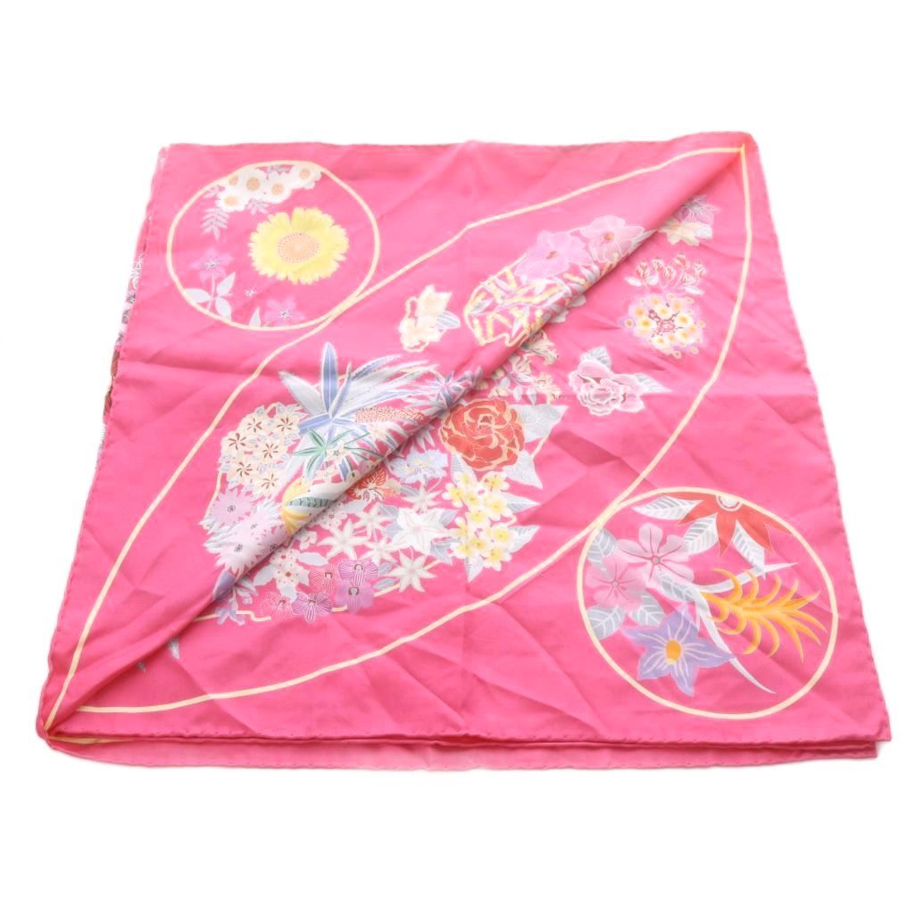 Hermes Scarf Carre 90 Planifleurs Silk Pink — view 6