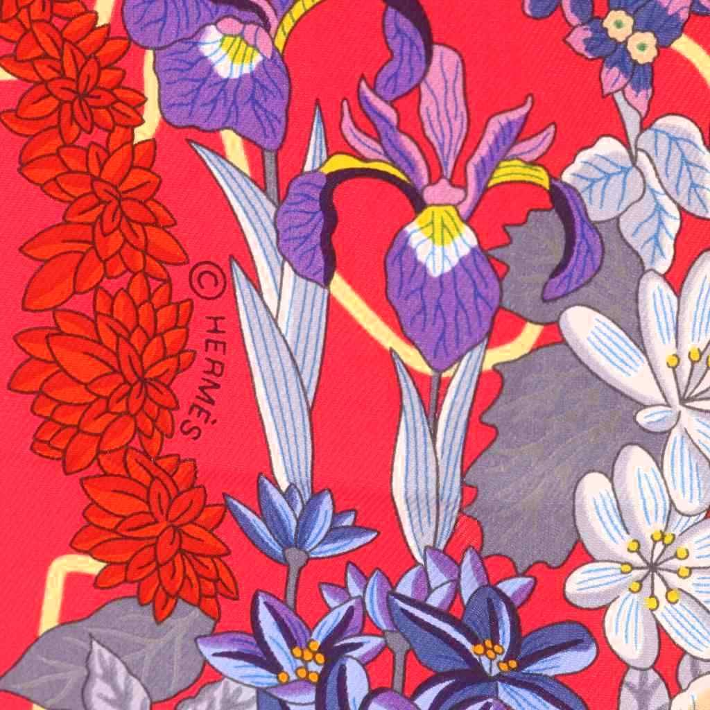 Hermes Scarf Carre 90 Planifleurs Silk Pink — view 3