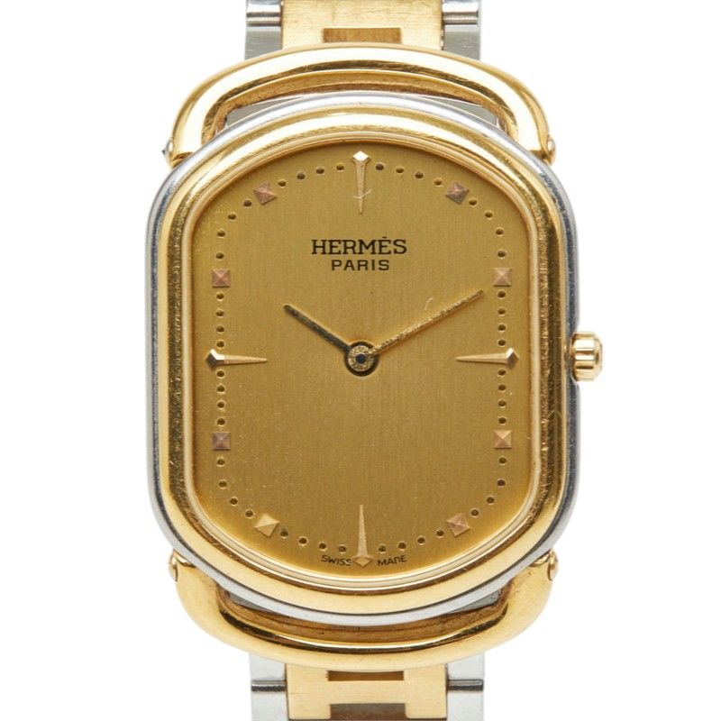 Hermes Rallye Watch Gold Silver Stainless Steel