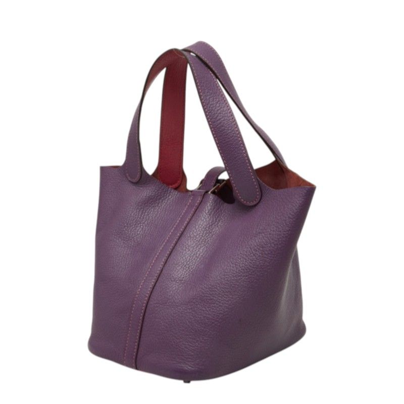 Hermes Picotin PМ Eclat Handbag Purple Chic Glitter Silver Goatskin Chevre — view 2