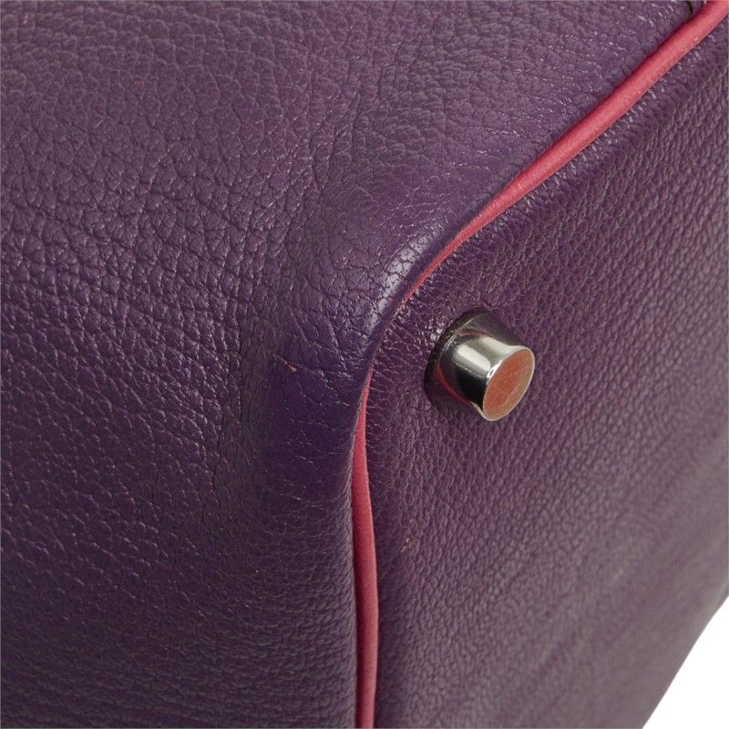 Hermes Picotin PМ Eclat Handbag Purple Chic Glitter Silver Goatskin Chevre — view 7