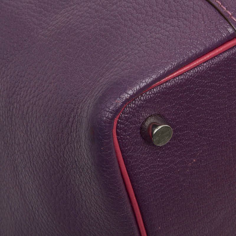 Hermes Picotin PМ Eclat Handbag Purple Chic Glitter Silver Goatskin Chevre — view 5