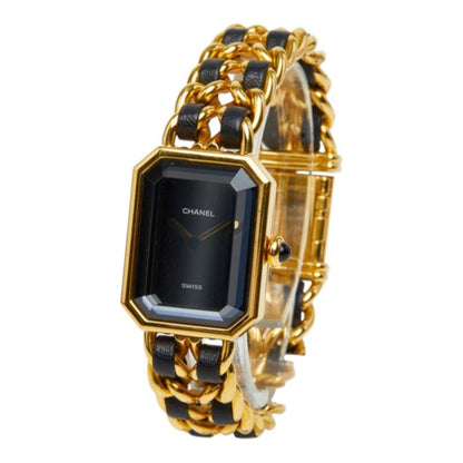 Chanel Premiere M Watch Black Gold Plated Leather Onyx — view 2
