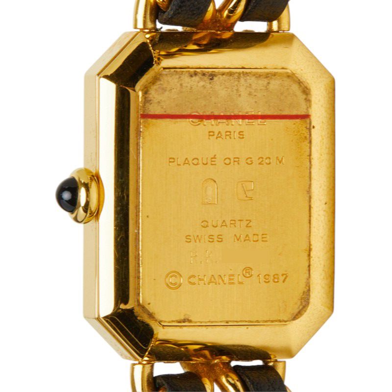 Chanel Premiere M Watch Black Gold Plated Leather Onyx — view 4