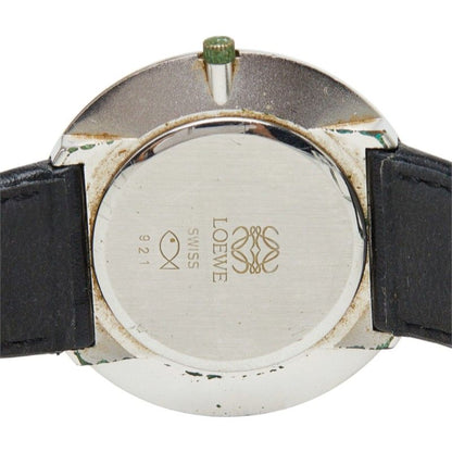 Loewe Anagram Watch 921 Silver Black Leather Stainless Steel — view 6